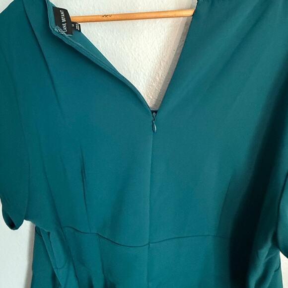 Lane Bryant Aqua Teal Short Sleeve Tie Waist Blouse Women’s 16 - Picture 9 of 9